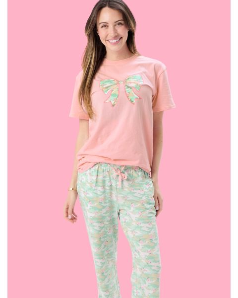 Sage Blossom Camo Adult Pajama Pants, Modal Blend