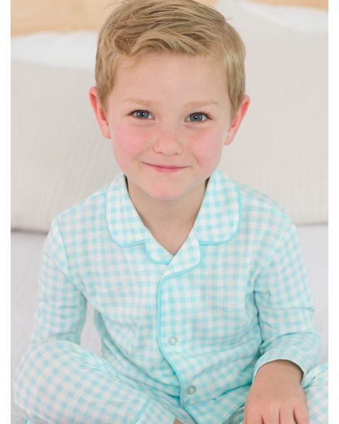 Blue Breeze Gingham Boys Pajama Set