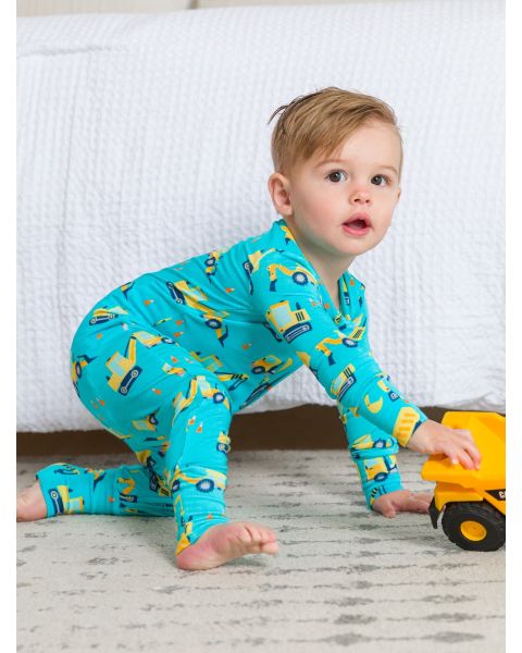 Under Construction Convertible One Piece Pajama, Bamboo Viscose