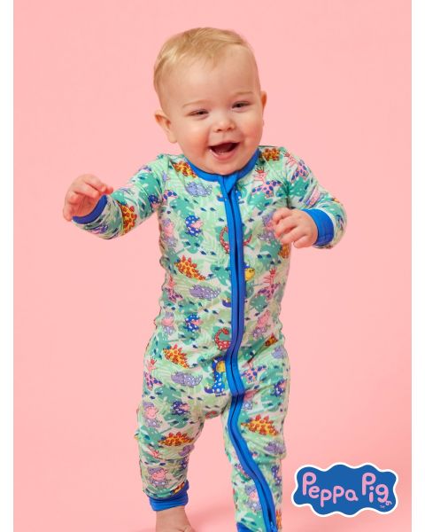 Dinosaur Peppa Pig & Friends Convertible One Piece Pajama, Bamboo Viscose