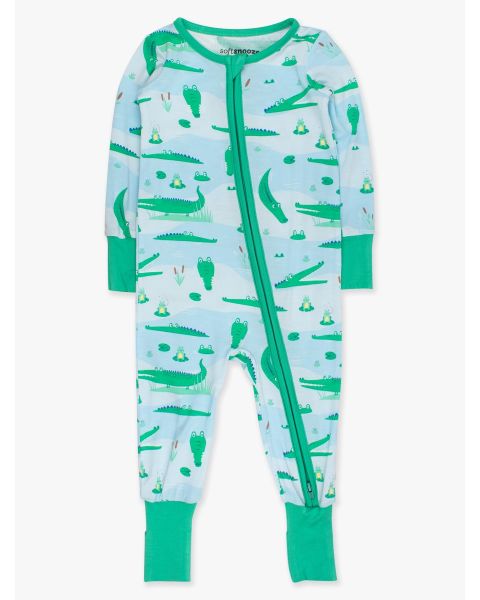 Alligator Adventure Convertible One Piece Pajama, Bamboo Viscose
