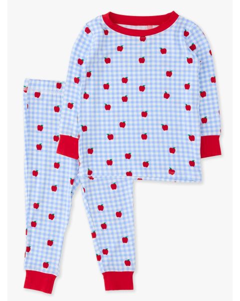 Apple Orchard Gingham Long Sleeve Pajama Set, Bamboo Viscose