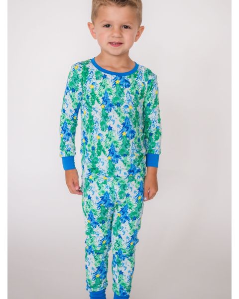 Blue Jolly Grove Long Sleeve Pajama Set