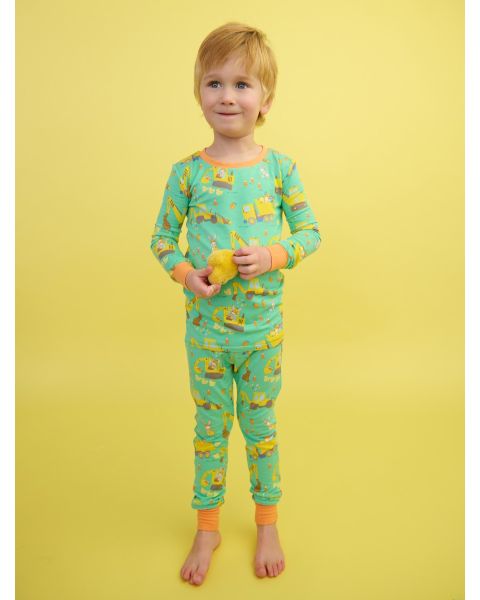 Bunny Builders Long Sleeve Pajama Set, Bamboo Viscose