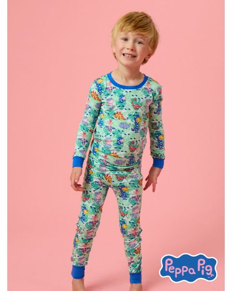 Dinosaur Peppa Pig & Friends Long Sleeve Pajama Set, Bamboo Viscose