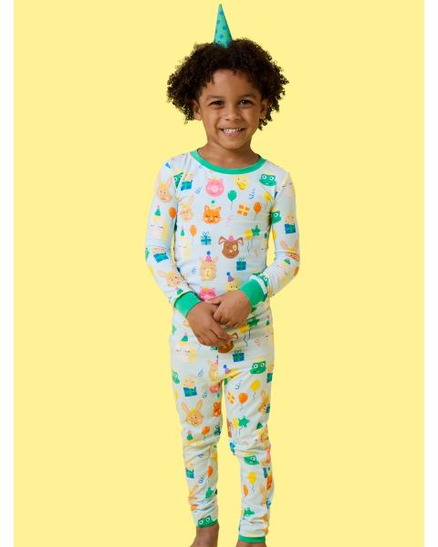 Party Animals Long Sleeve Pajama Set, Bamboo Viscose