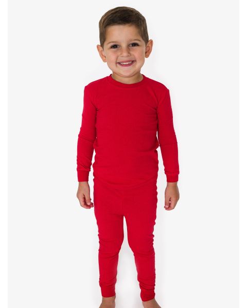 Red Long Sleeve Pajama Set, Modal Blend