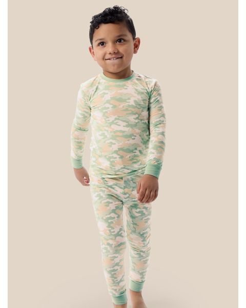 Sage Trail Camo Long Sleeve Pajama Set, Modal Blend