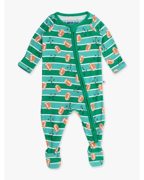 Tackles & Touchdowns One Piece Footie Pajama, Bamboo Viscose