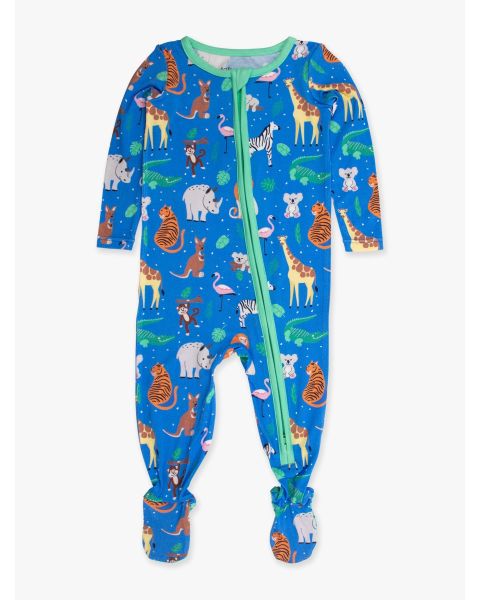 Zoo Crew One Piece Footie Pajama, Bamboo Viscose