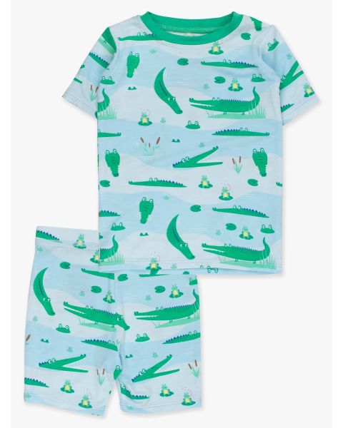 Alligator Adventure Short Sleeve Pajama Set, Bamboo Viscose