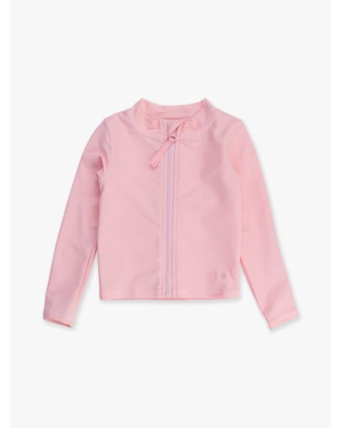 Pink Long Sleeve Full Zip Rash Guard