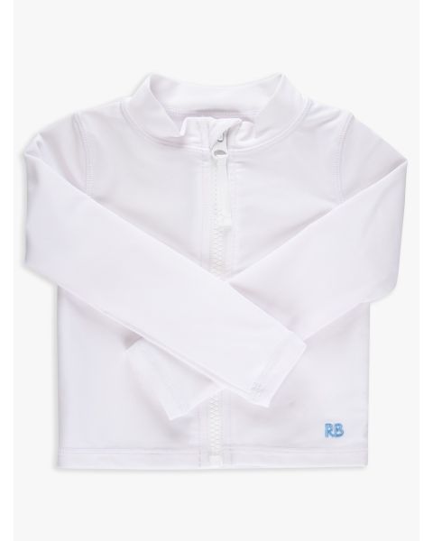 White Long Sleeve Full Zip Rash Guard Jacket