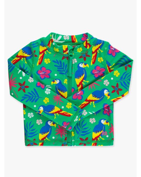Parrot Palms Long Sleeve Full Zip Rash Guard Jacket
