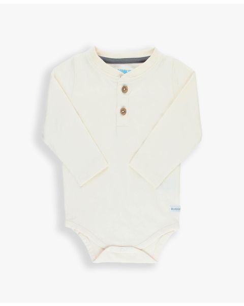Ivory Long Sleeve Classic Henley Knit Bodysuit