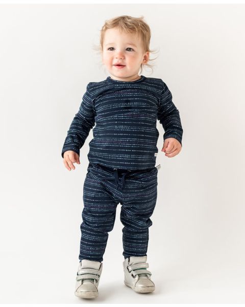 Boys Dotted Stripe Knit Joggers