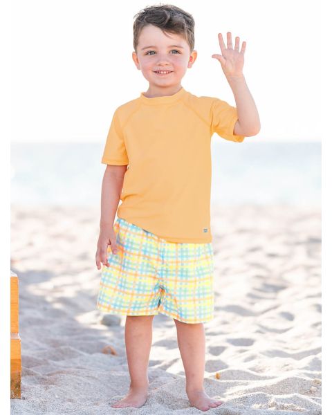 Summertime Gingham Swim Trunks