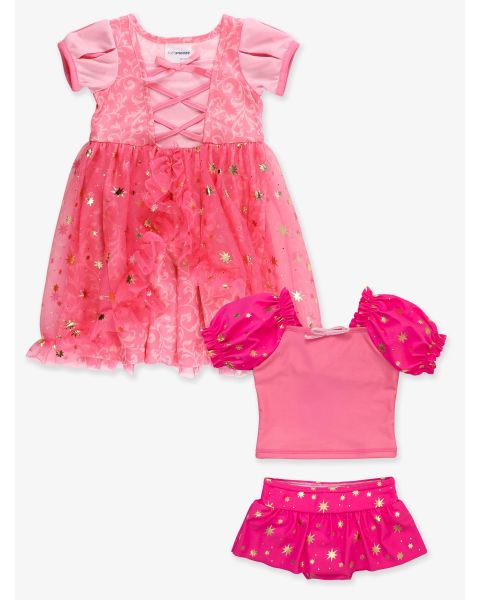 Royal Pink Princess Nightgown + Princess Puff Sleeve 2P
