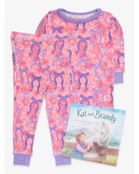 Kat and Brandy Book + Bow Besties Ruffle LS PJ Set