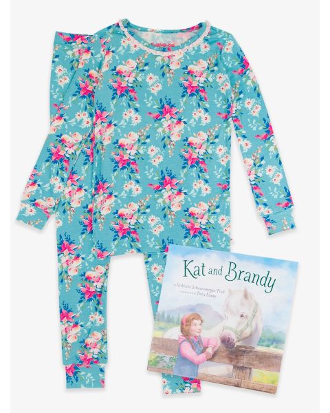 Kat and Brandy Book + Fancy Me Floral Ruffle LS PJ Set