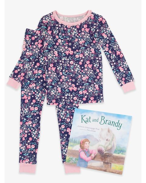 Kat and Brandy Book + Moonlit Meadow Toddler Ruffle LS PJ