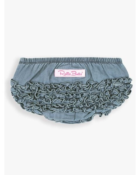 Light Wash Denim Woven RuffleButt Bloomer