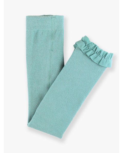 Antique Blue Footless Ruffled Tights