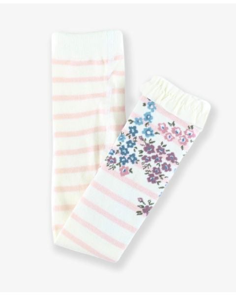 Ballet Pink Stripe Patterned Footless Tights
