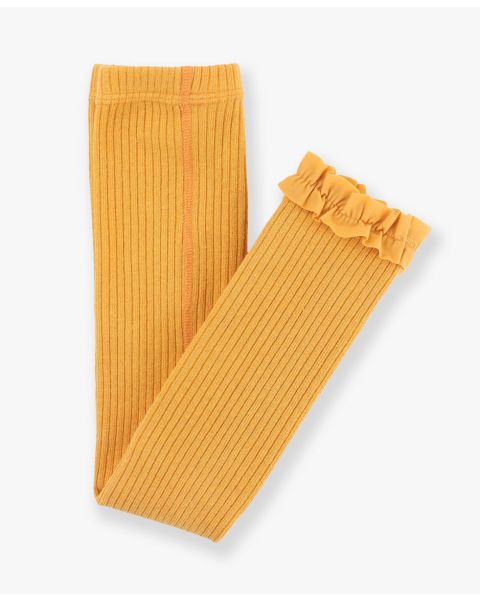 Honey Rib Knit Footless Ruffled Tights