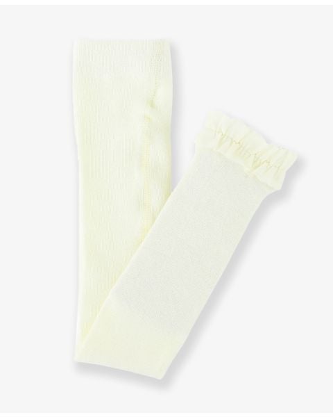 Ivory Footless Ruffled Tights