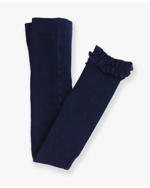 Dark Navy Footless Ruffled Tights