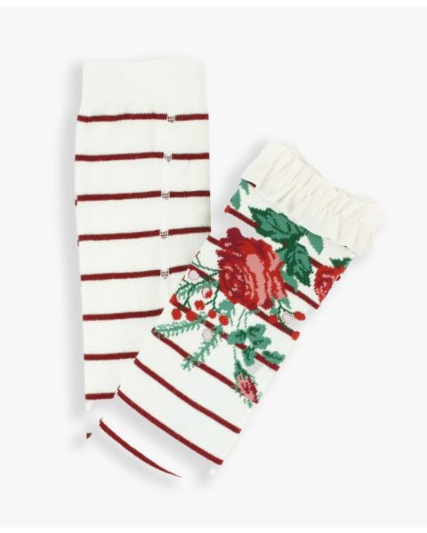 Rosewood Stripe Patterned Footless Tights