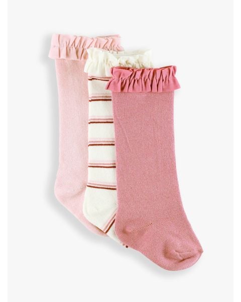 3-Pack Ballet Pink, Rosy Lane & Wisteria Mauve Knee High Socks
