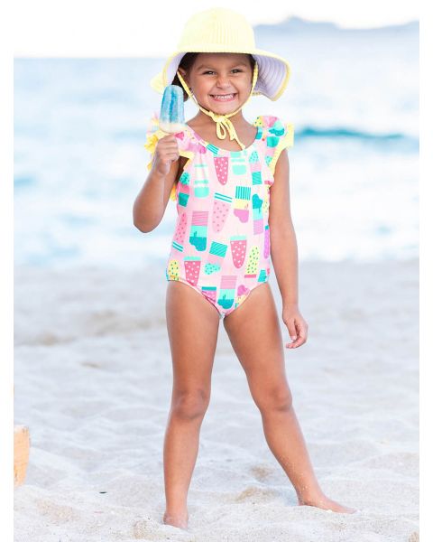 Ice Cream Social Ruffle V-Back One Piece