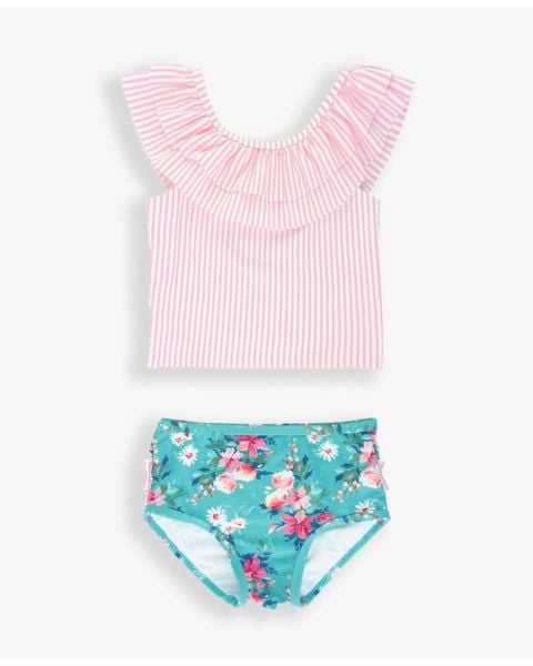 Fancy Me Floral Ruffled Tankini