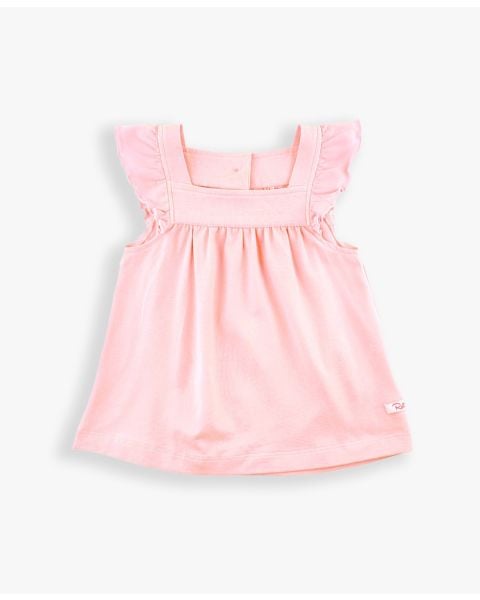 Pink Square Neck Flutter Tank Knit
