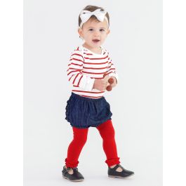 Red Footless Ruffled Tights