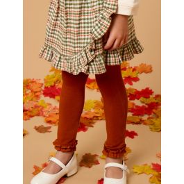 Rust Footless Ruffle Tights