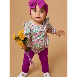 Plum Tart Footless Ruffle Tights