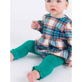Emerald Green Footless Ruffle Tights