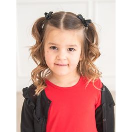Black Small Bow Clip Set