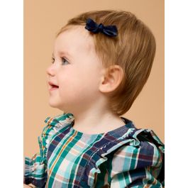 Dark Navy Small Bow Clip Set