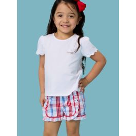 Lincoln Plaid Infant/Toddler Ruffle Trim Woven Shorts