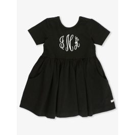 Black Knit Short Sleeve Twirl Dress