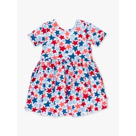 Star-Spangled Knit Short Sleeve Twirl Dress