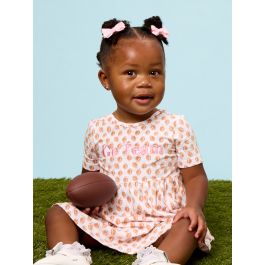 Football Frenzy Knit Short Sleeve Twirl Dress