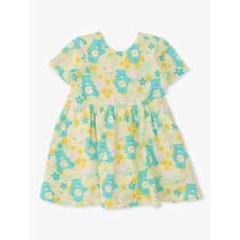Banana Floral Care Bears Knit Short Sleeve Twirl Dress