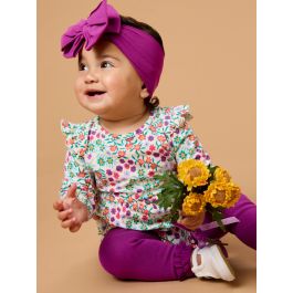 Wildflower Meadow Knit Long Sleeve Flutter Bubble Romper