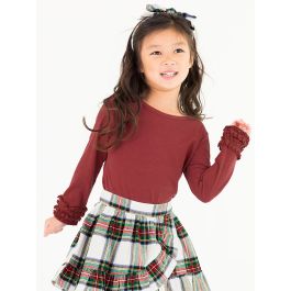 Rosewood Ruffled Long Sleeve Layering Tee