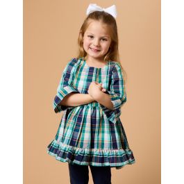 Forrest Plaid High Low Ruffle Tunic